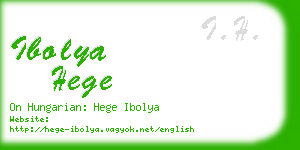 ibolya hege business card